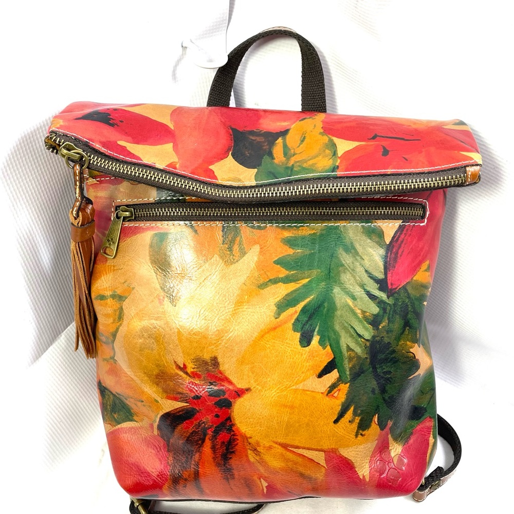 Patricia Nash Leather Luzille CONVT Backpack. Tropical Dreams. NWOT.
